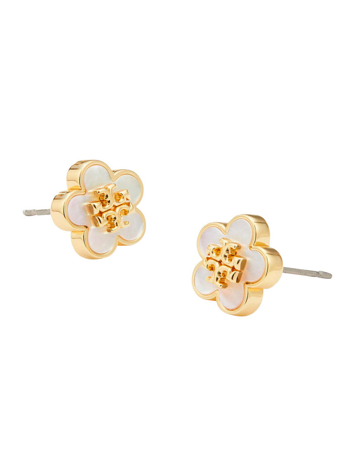 Forget Me Not Earrings With Mother Of Pearl And Gold-Colored Metal, Women Metallic