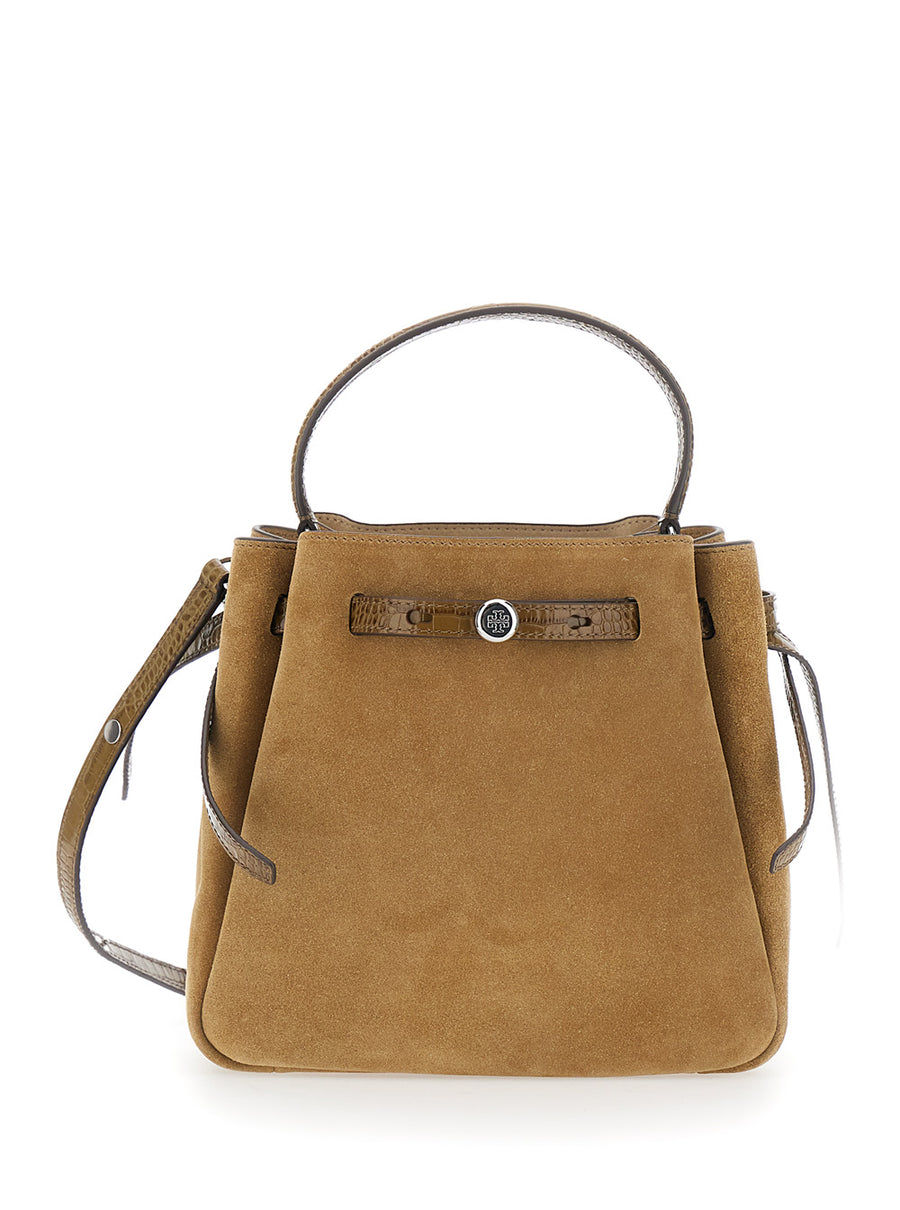 Bucket Bag Romy Beige Leather Calf Handbags