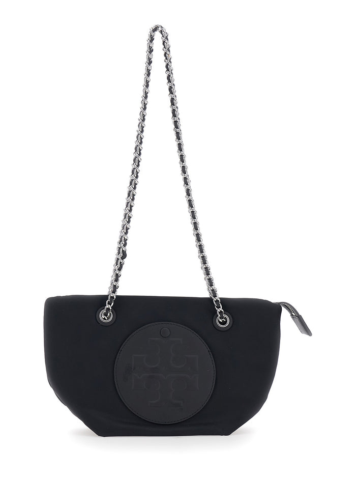 Tote Bag Ella Small With Tone-On-Tone Logo Detail Black Tech Fabric For Women Polyamide Crossbody