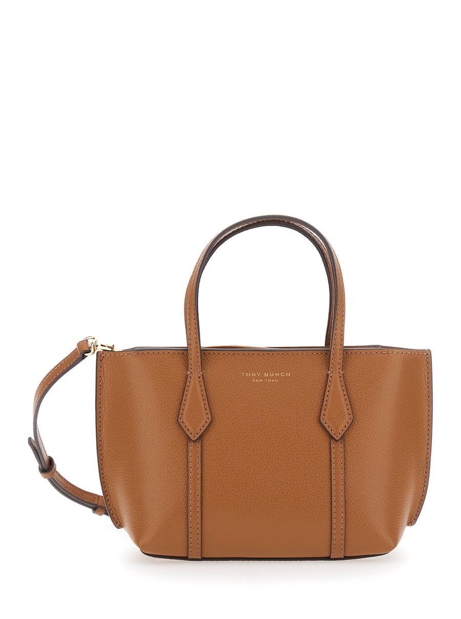 Handbag Perry Brown Grained Leather Handbags