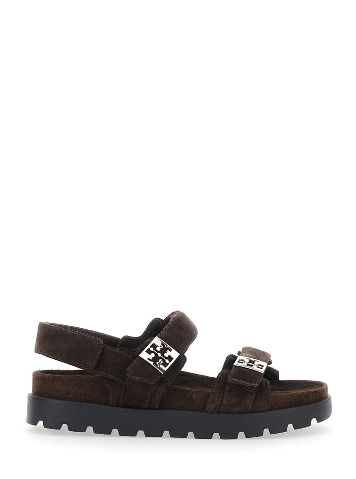 Mellow Sport Sandal With Brown Suede And Unisex Flat Shoes