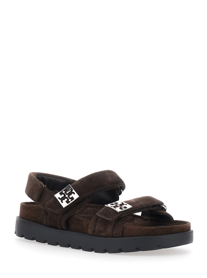 Mellow Sport Sandal With Brown Suede And Unisex Flat Shoes