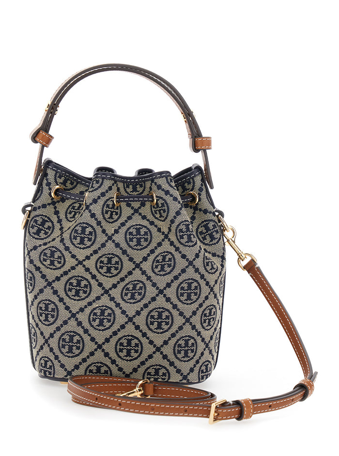 Tote Bag Perry T Monogram Blue With Logo Cotton And Polyester Woman Blu Hand