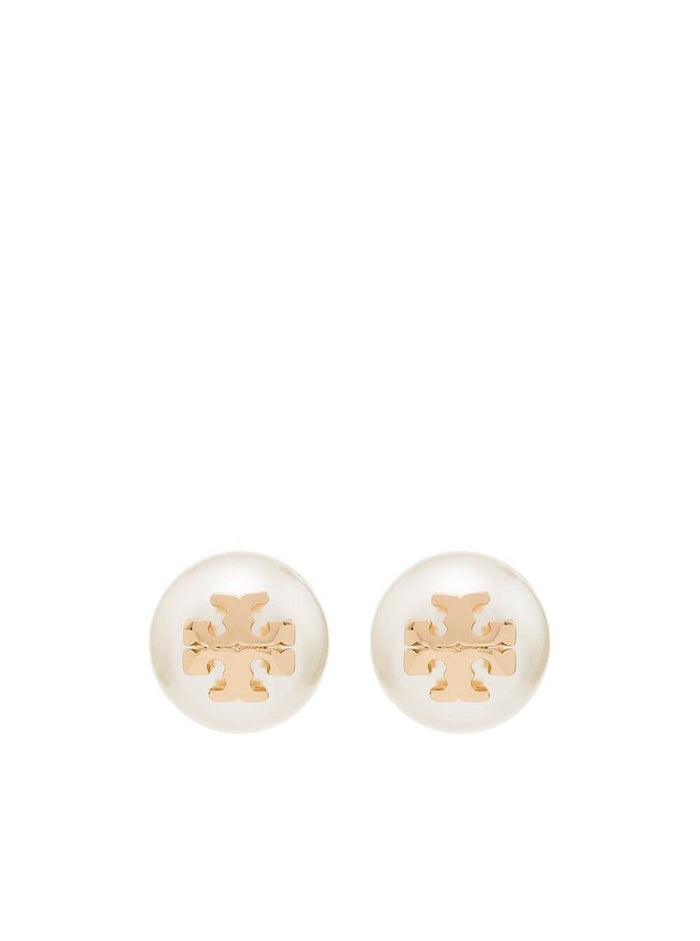 Moondance Pearl Stud Earrings Metallic
