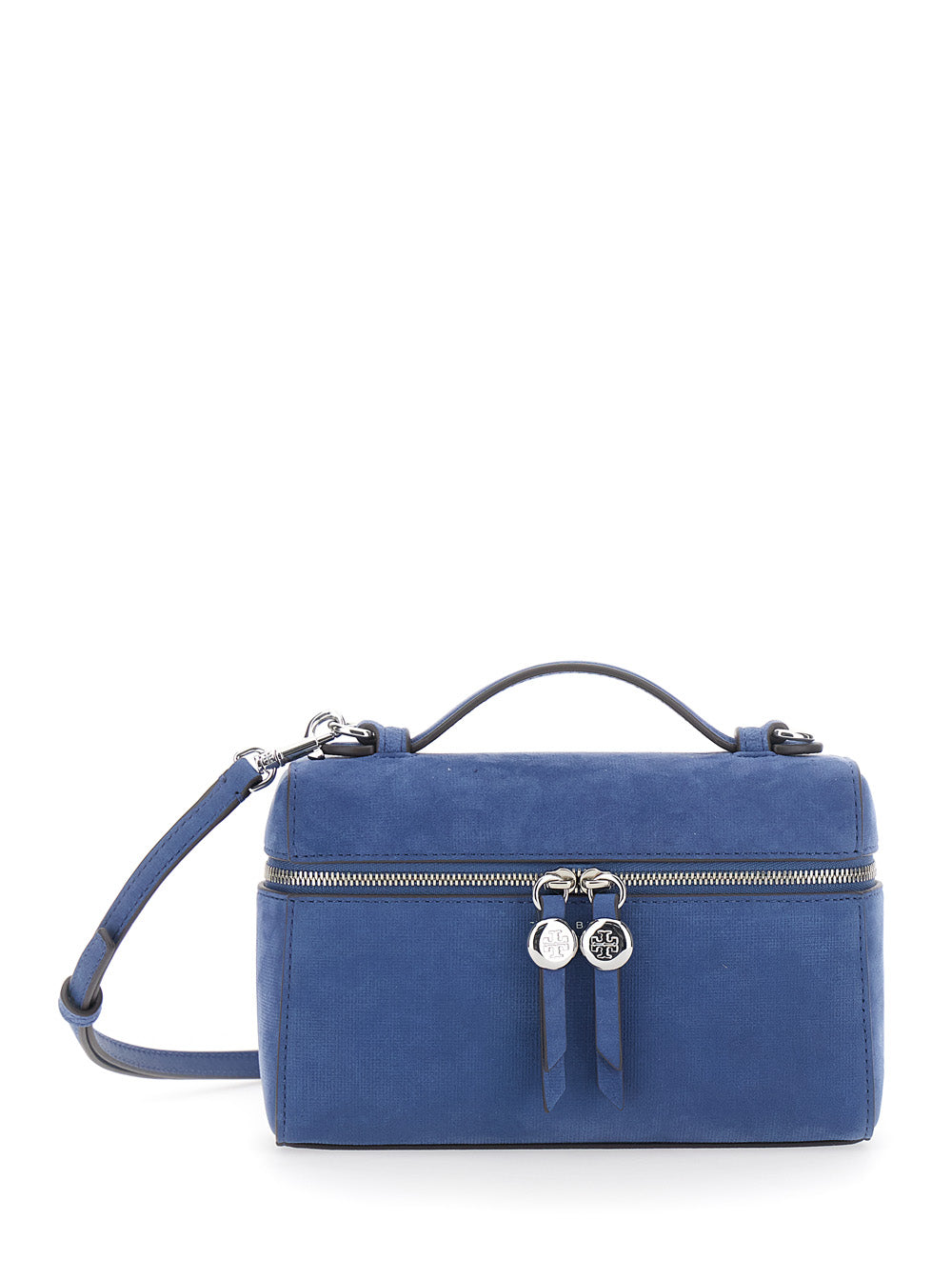Romy Slim Top Handle Is A Leather And Blue Crossbody Bag For Women Blu Lamb