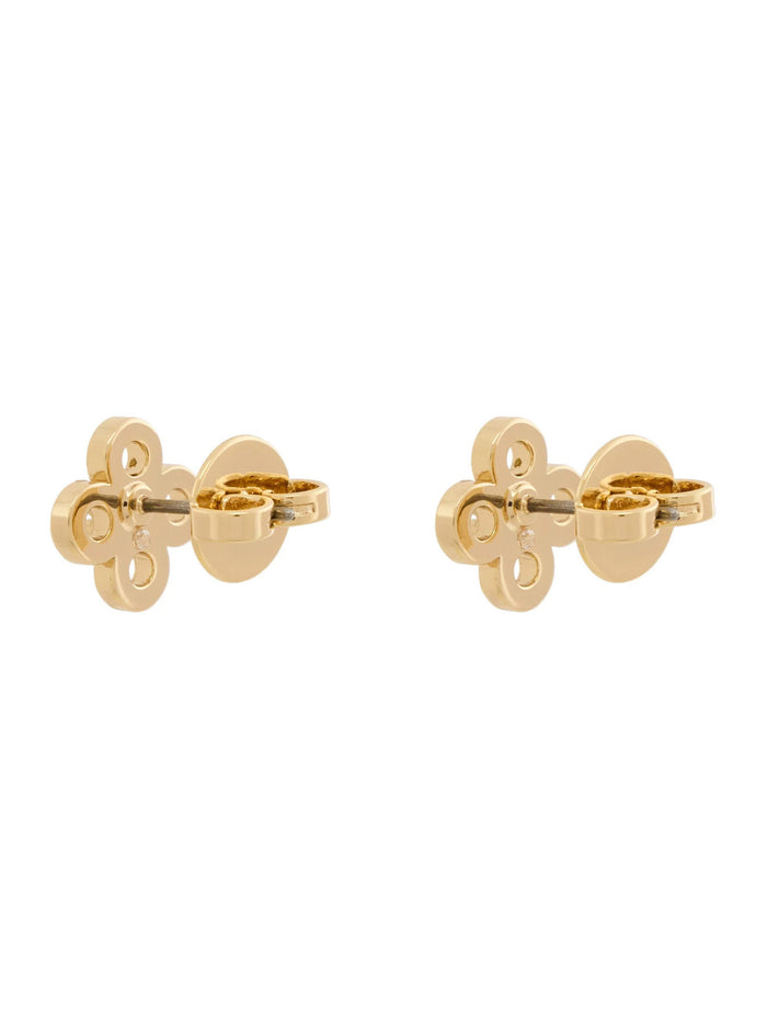 Forget Me Not Clover Earrings With Metal Details And Logo, Metallic Color, Woman