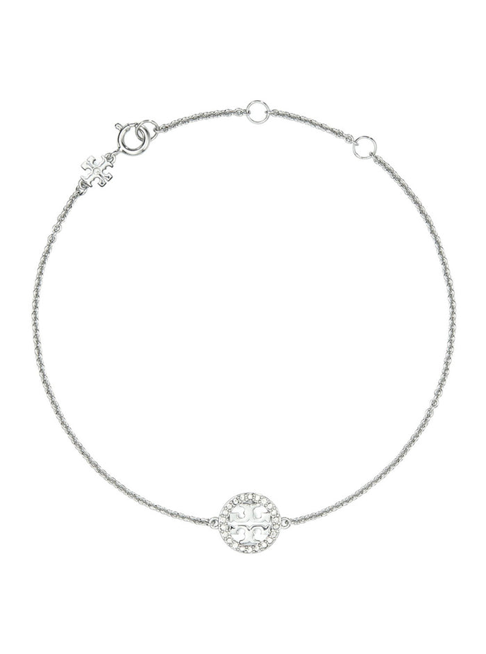 Chain Bracelet Miller With Double T Charm And Crystal Decoration Brass Blend For Women Metallic Glass Cubic Zirconia