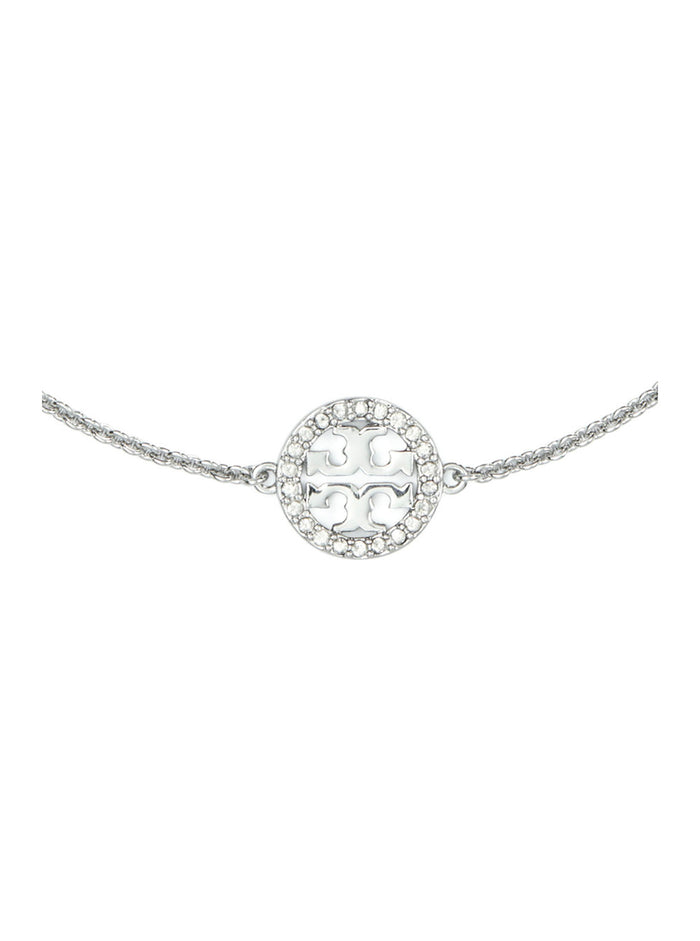 Chain Bracelet Miller With Double T Charm And Crystal Decoration Brass Blend For Women Metallic Glass Cubic Zirconia