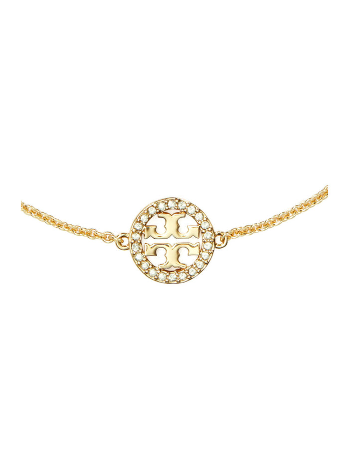 Chain Bracelet Miller With Double T Charm And Crystal Decoration Brass Blend For Women Metallic Glass Cubic Zirconia