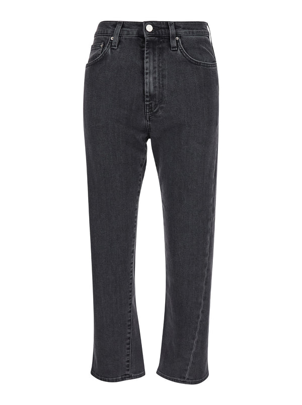 Jeans High-Waisted Grey Denim Organic Cotton
