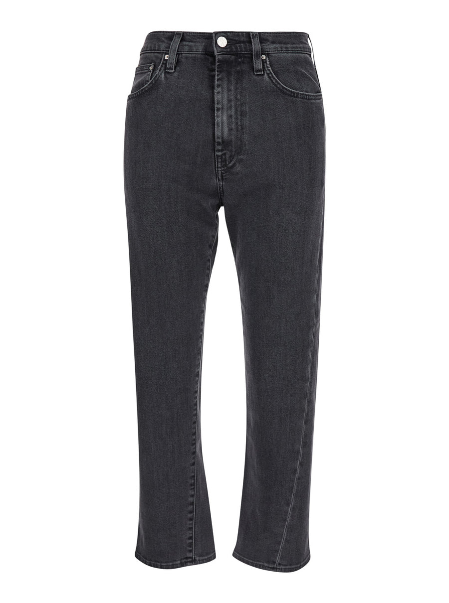 Jeans High-Waisted Grey Denim Organic Cotton