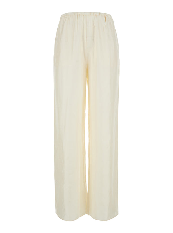 Pants Monogram Silk Pj Bottoms White Trousers