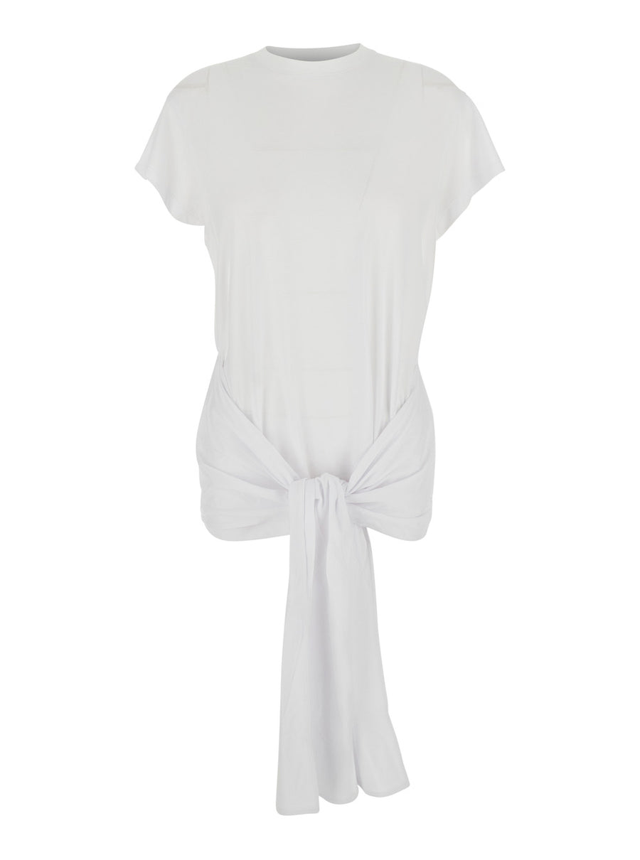 Top Tie-Waist Jersey White Lyocell Tops