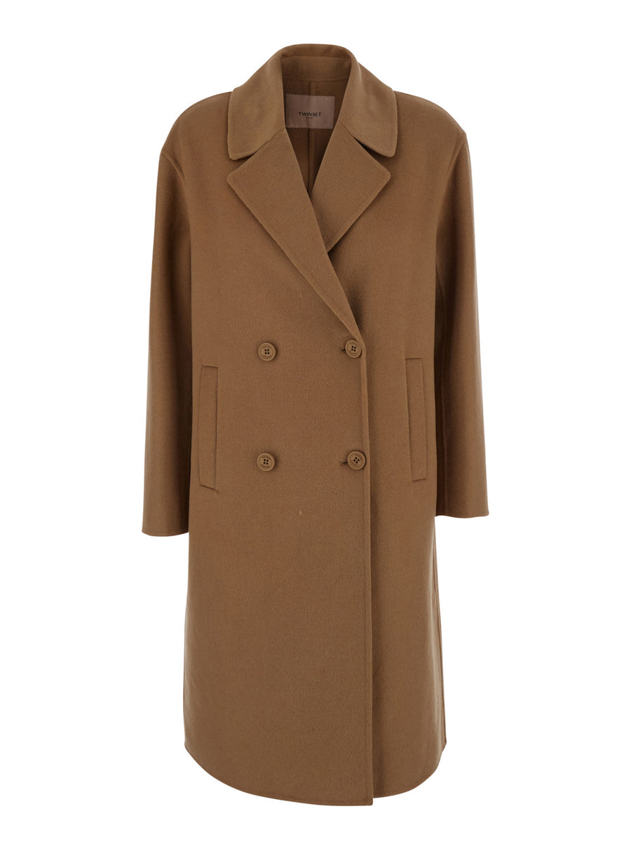 Coat Brown Tech Fabric Shell: Polyester