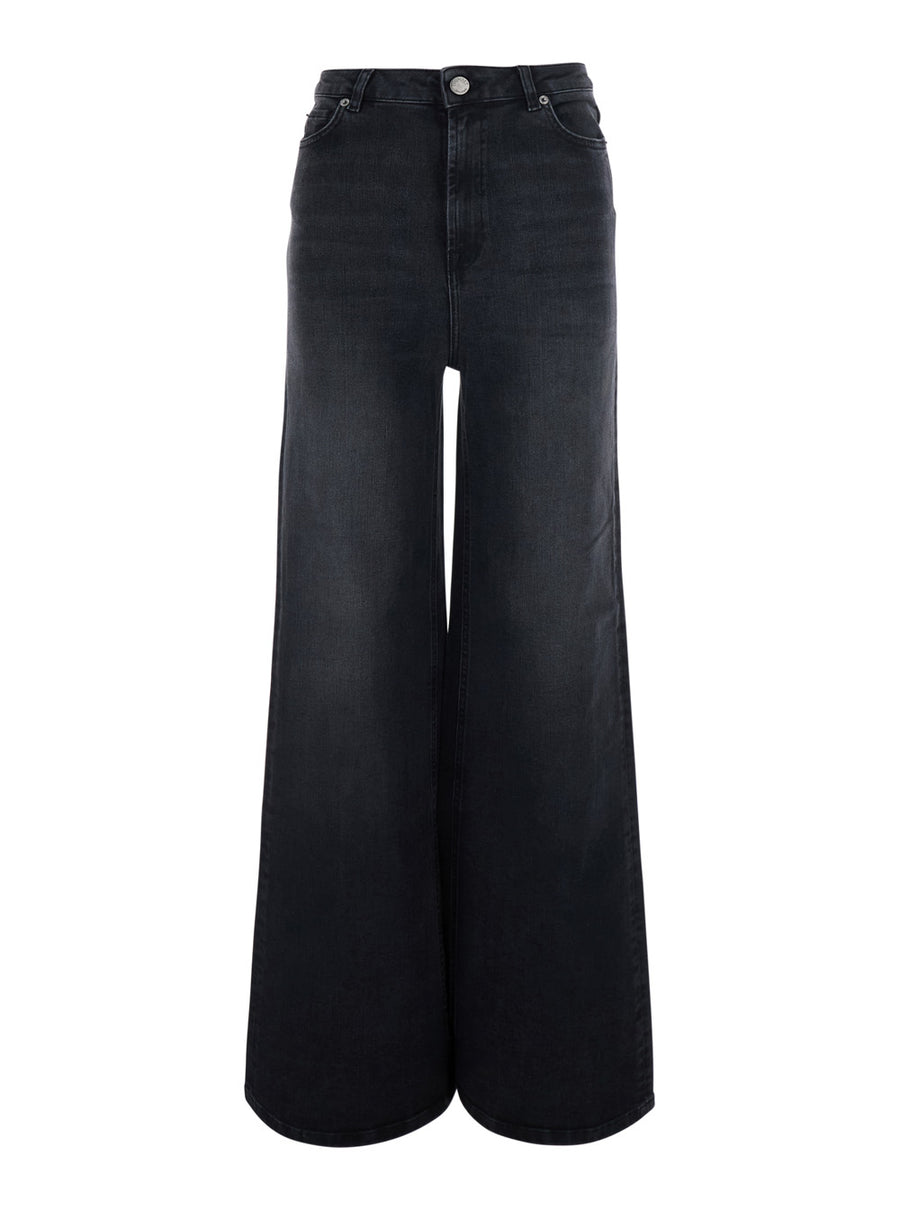 High-Waisted Jeans Black Cotton
