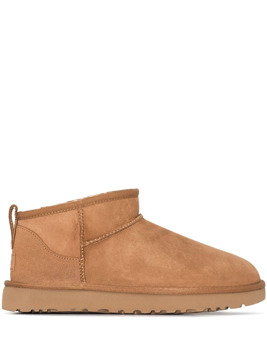 Boots Ultra Mini Suede Brown Leather