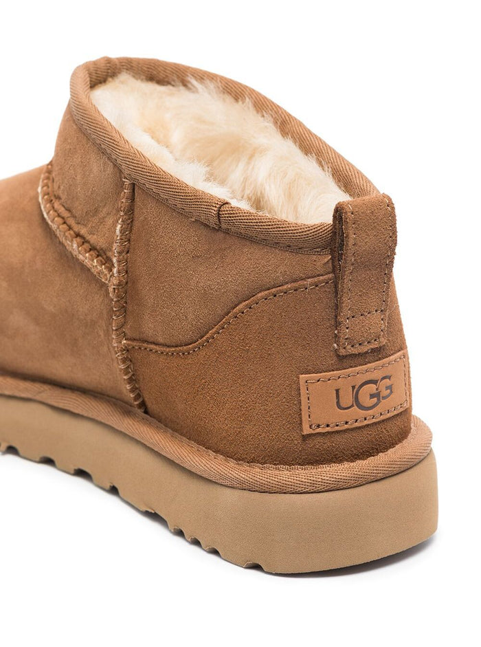 Brown Ultra Mini Suede Boots For Women Ankle