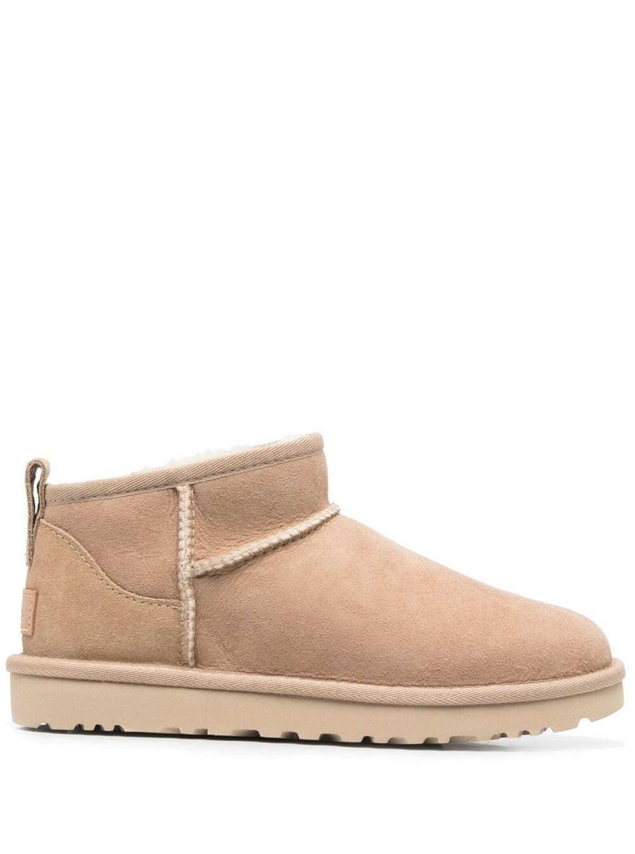 Ankle Boots Classic Ultra Mini Ii Beige Suede Twinface