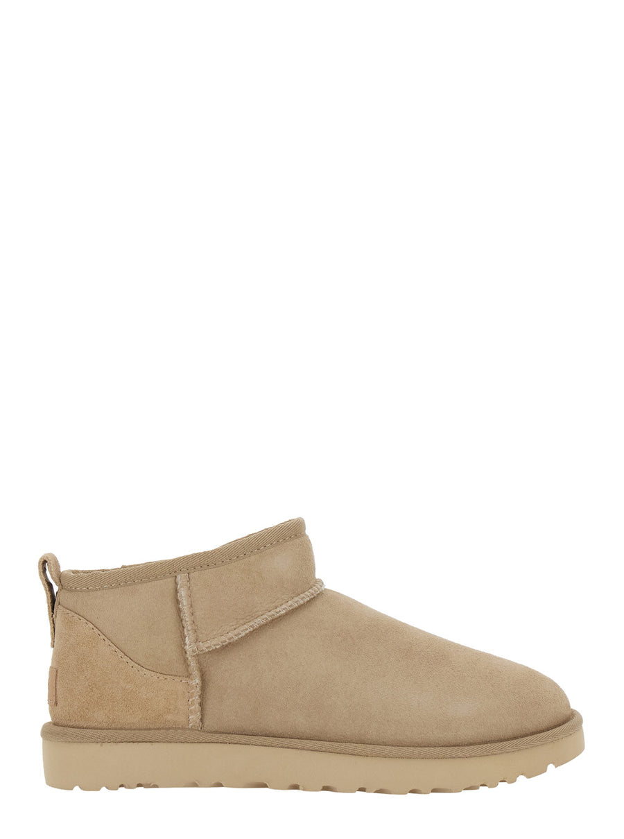 Boots Classic Ultra Mini Beige Leather Upper