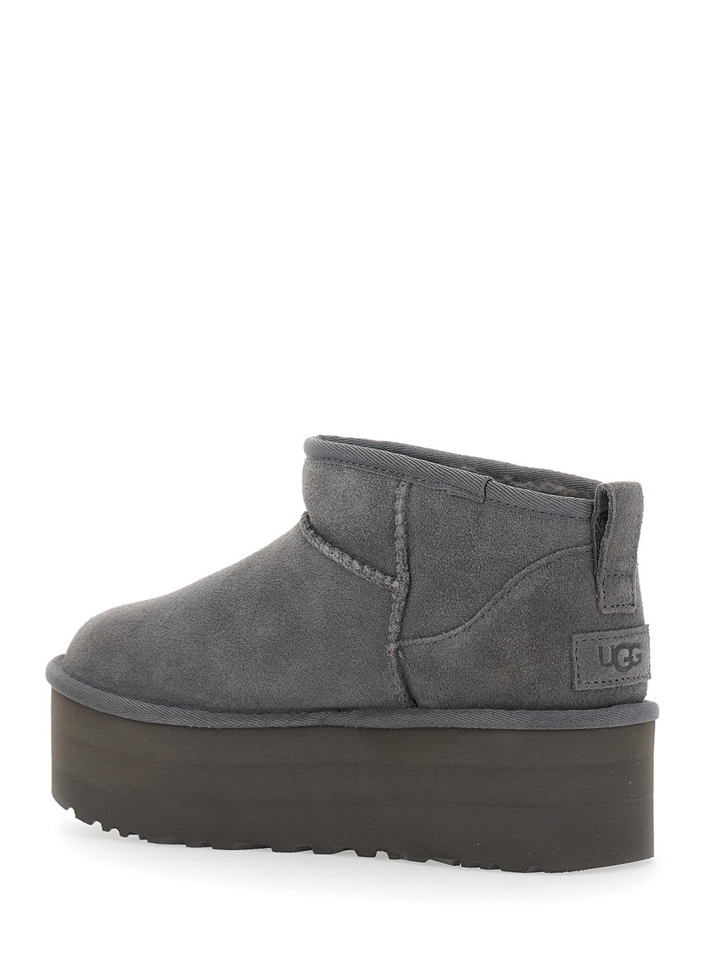 Pull On Ultra Mini Classic Suede Gray Boots For Women Grey Leather Ankle