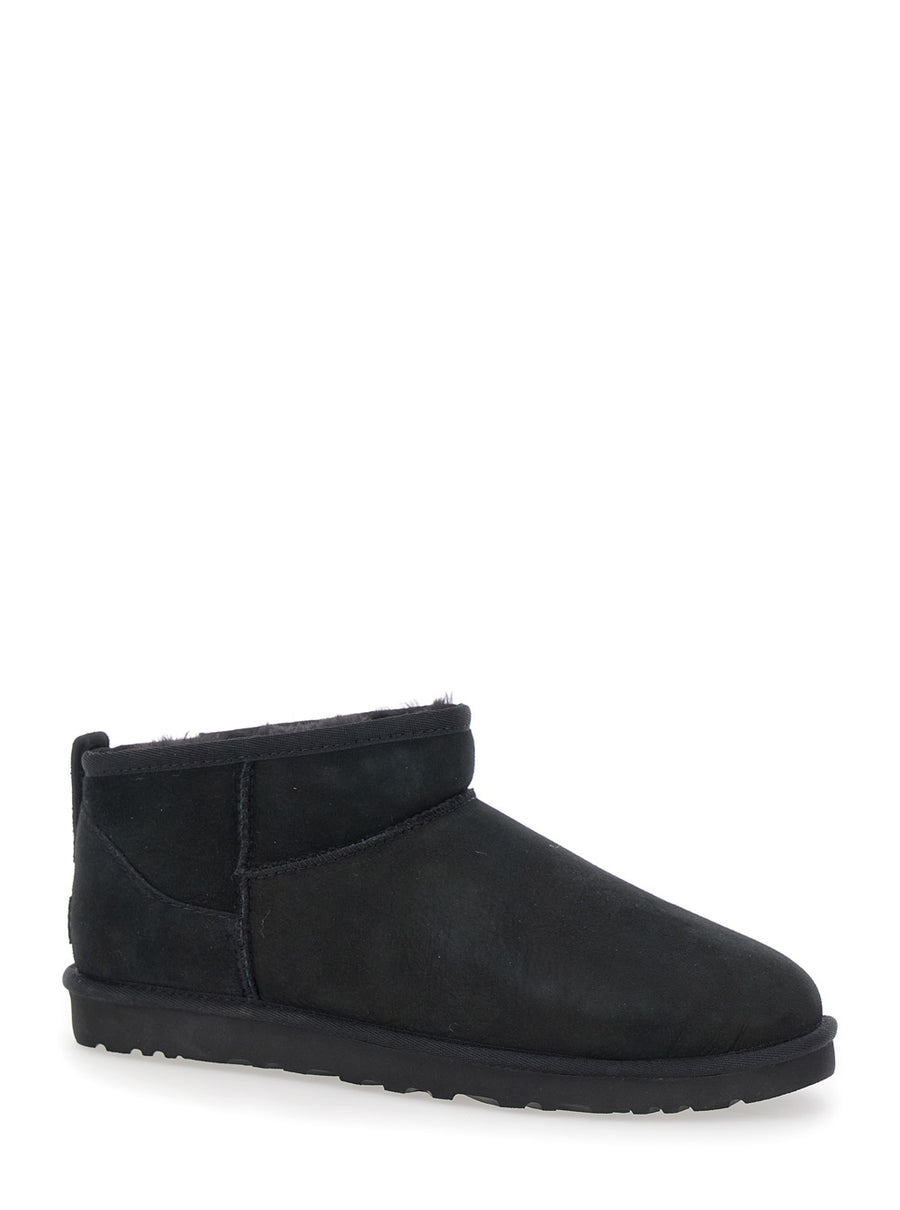 Boots Ultra Mini Black Suede Leather