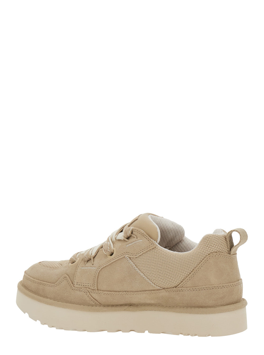Sneakers Lo Lowmel With Mesh Inserts And Logo On The Side Beige Suede Men Leather Textile