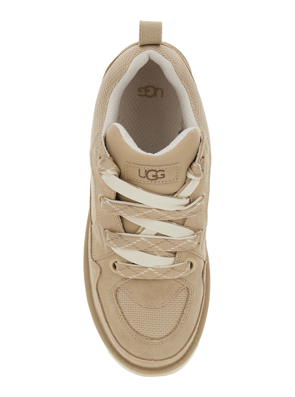 Sneakers Lo Lowmel With Mesh Inserts And Logo On The Side Beige Suede Men Leather Textile