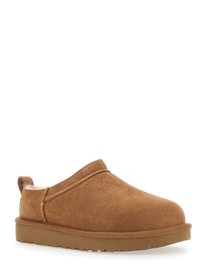 Boots Classic Micro With Logo Impressed Suede Beige Women Brown Ankle
