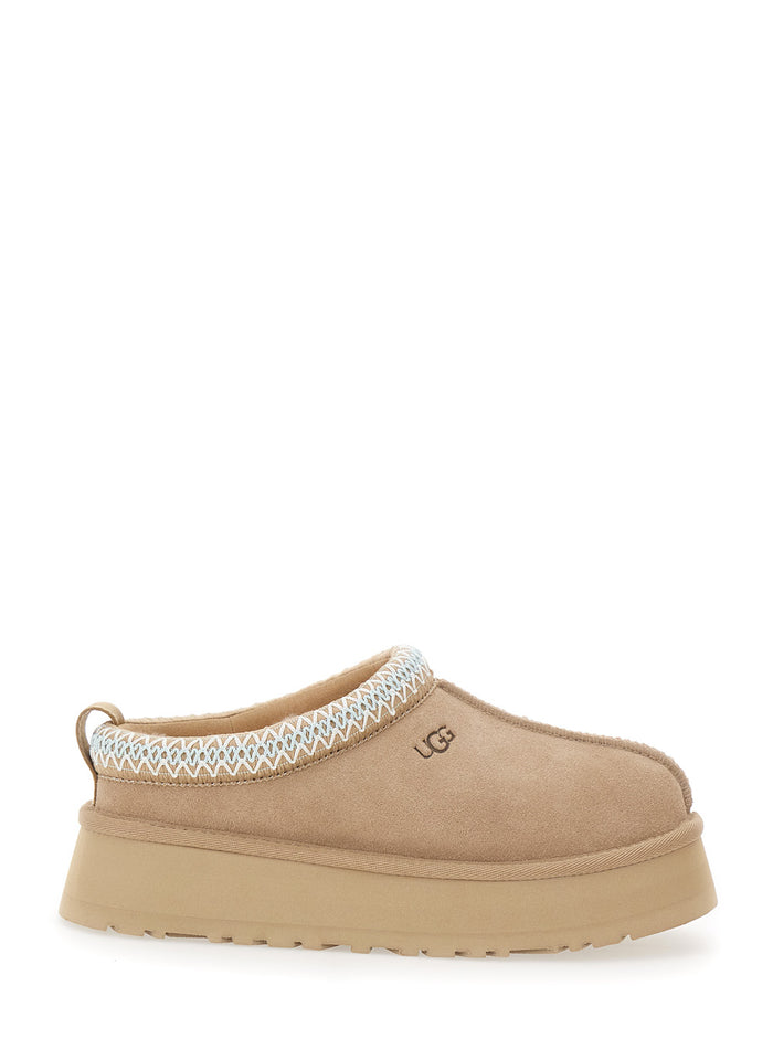 Beige Tazz Slip-On Sabot With Impressed Logo Ankle Boots