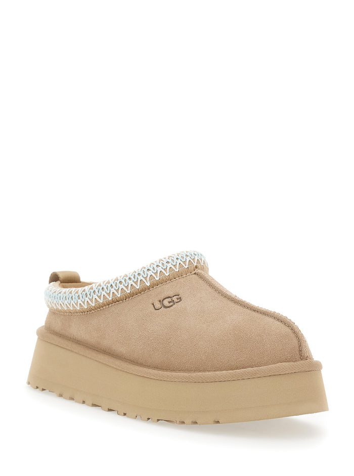 Beige Tazz Slip-On Sabot With Impressed Logo Ankle Boots