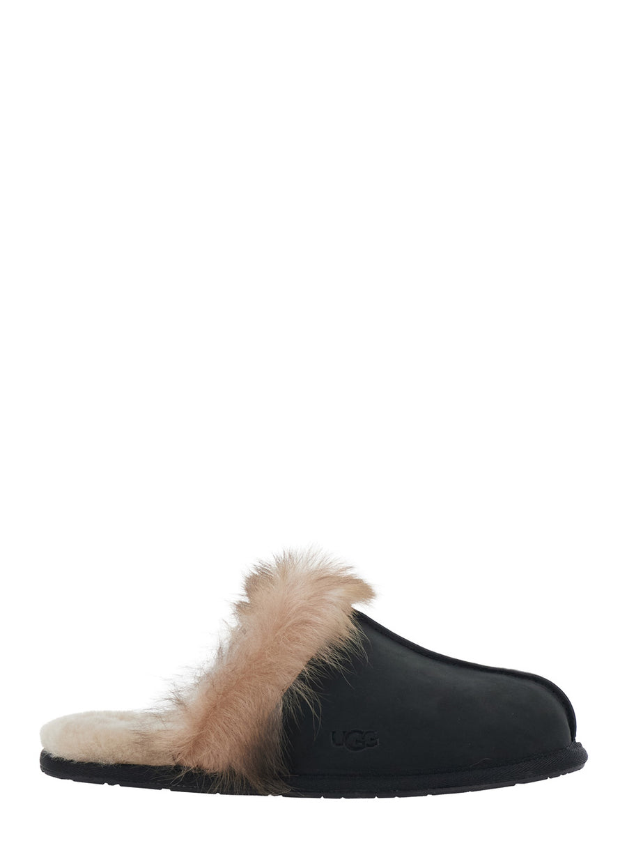Mules Scuffette Nubuck Black Leather / Rubber