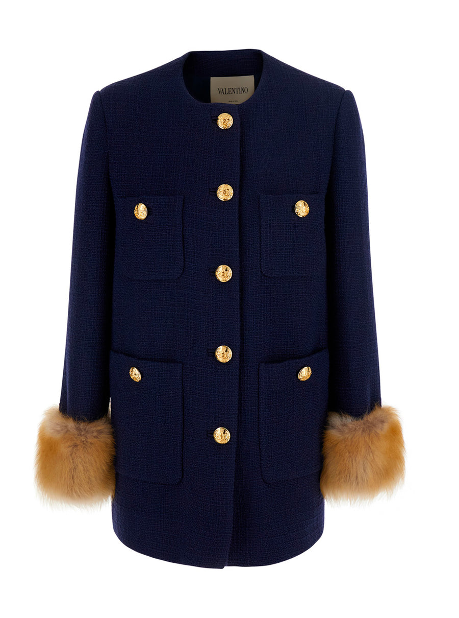 Caban Coat Grey Wool Blazers