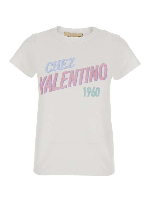 T-Shirt With Maxi Logo, White Cotton T-shirts & Jerseys