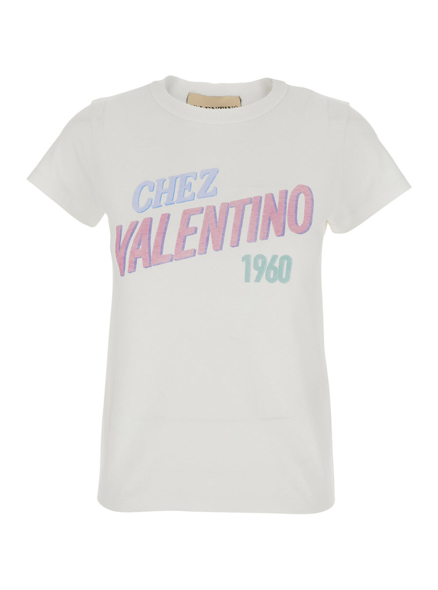 T-Shirt With Maxi Logo, White Cotton T-shirts & Jerseys