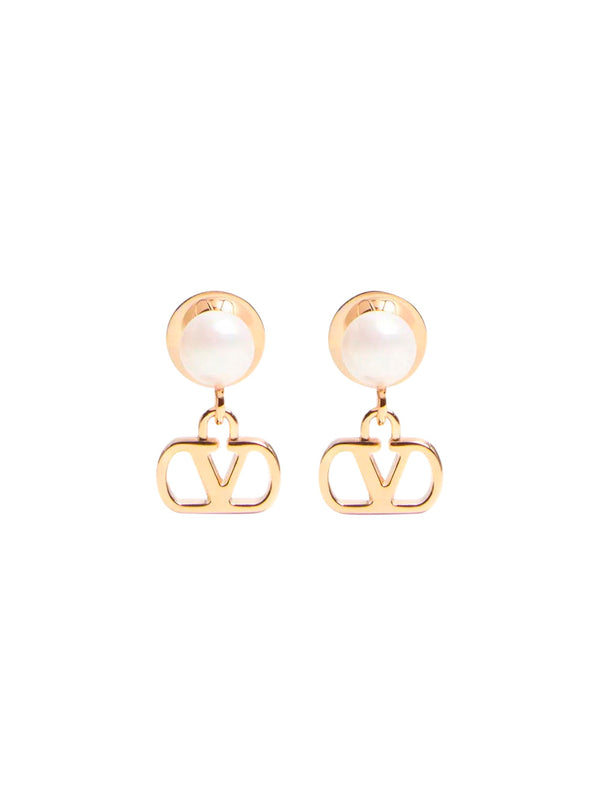 Drop Earrings Vlogo Bronze Metallic Brass