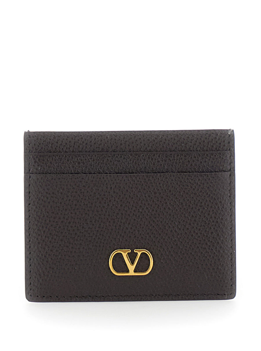 Cardholder Vlogo Brown Leather Calf Accessory