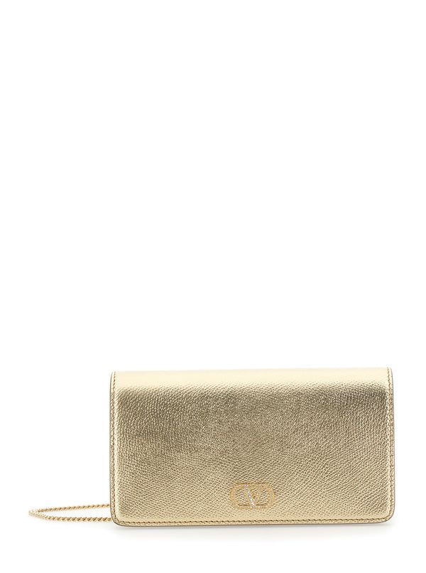Mini Bag Vlogo Metallic Leather Calf