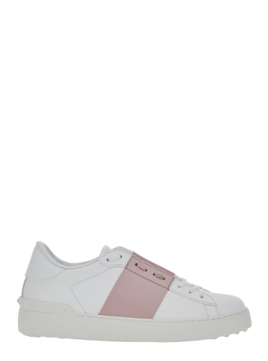 Leather Sneakers Open White Calf Trainers