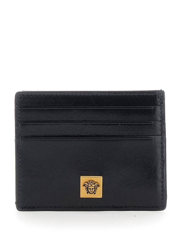 Card Holder Black Lamb Leather Accessory