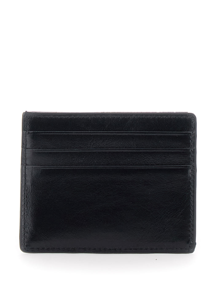 Flat Card Case Calf Leather Black Lamb Products