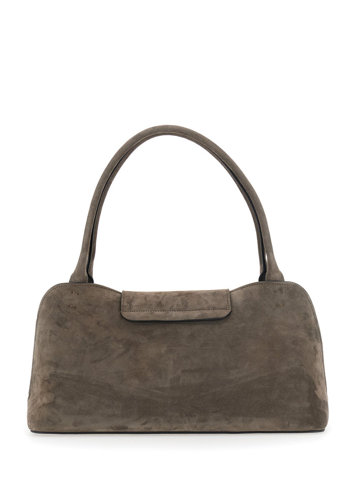 Medium Ew Shoulder Calf Leather Brown Lamb Bags