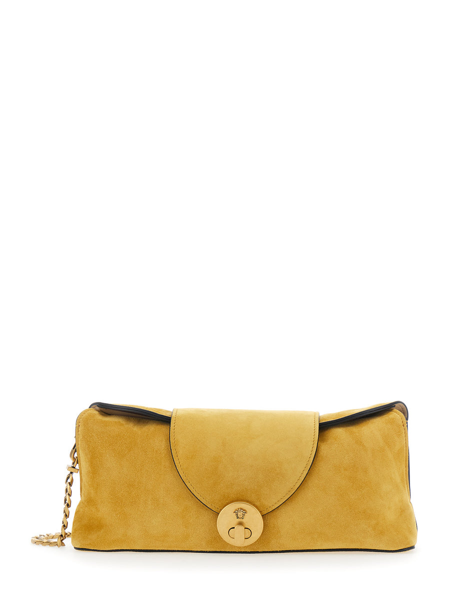 Shoulder Bag Suede Yellow Lamb