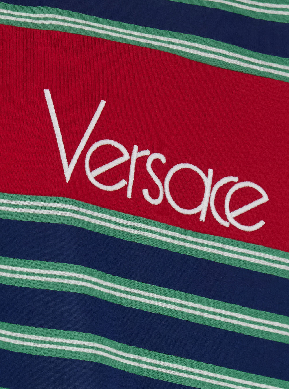 Blue And Red Polo With Striped Motif Logo Lettering On The Front Cotton For Men Blu Tshirts Shirts