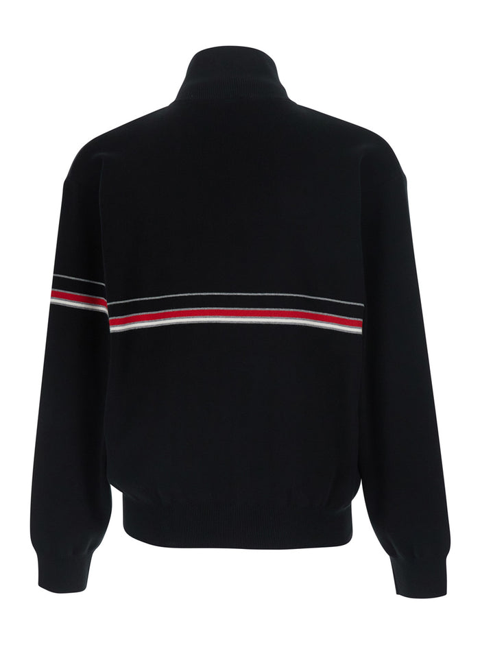 Black Turtleneck With Logo Lettering On The Front Cotton For Men Jersey
