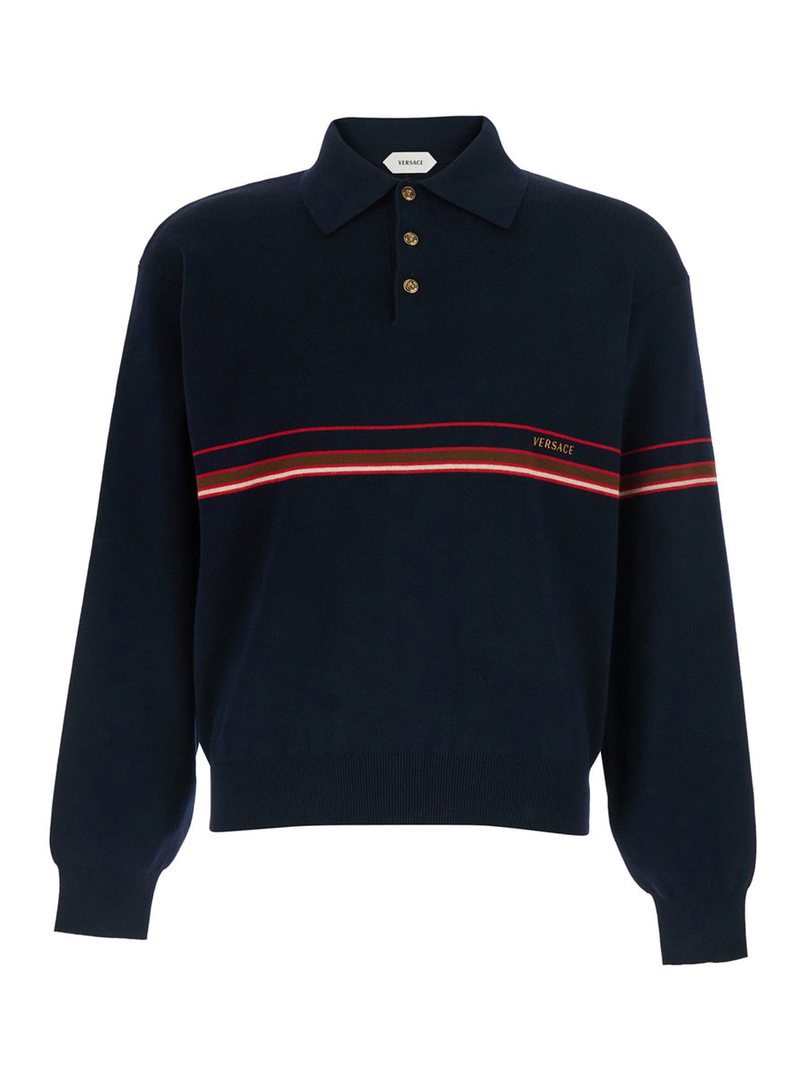 Polo Shirt Blue Cotton