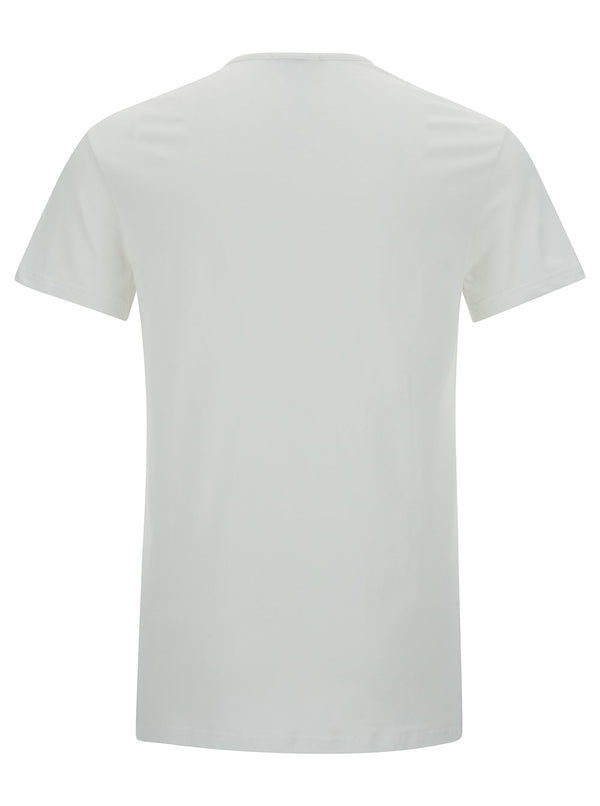 Crew Neck T-Shirt Medusa Print White Cotton T-shirts
