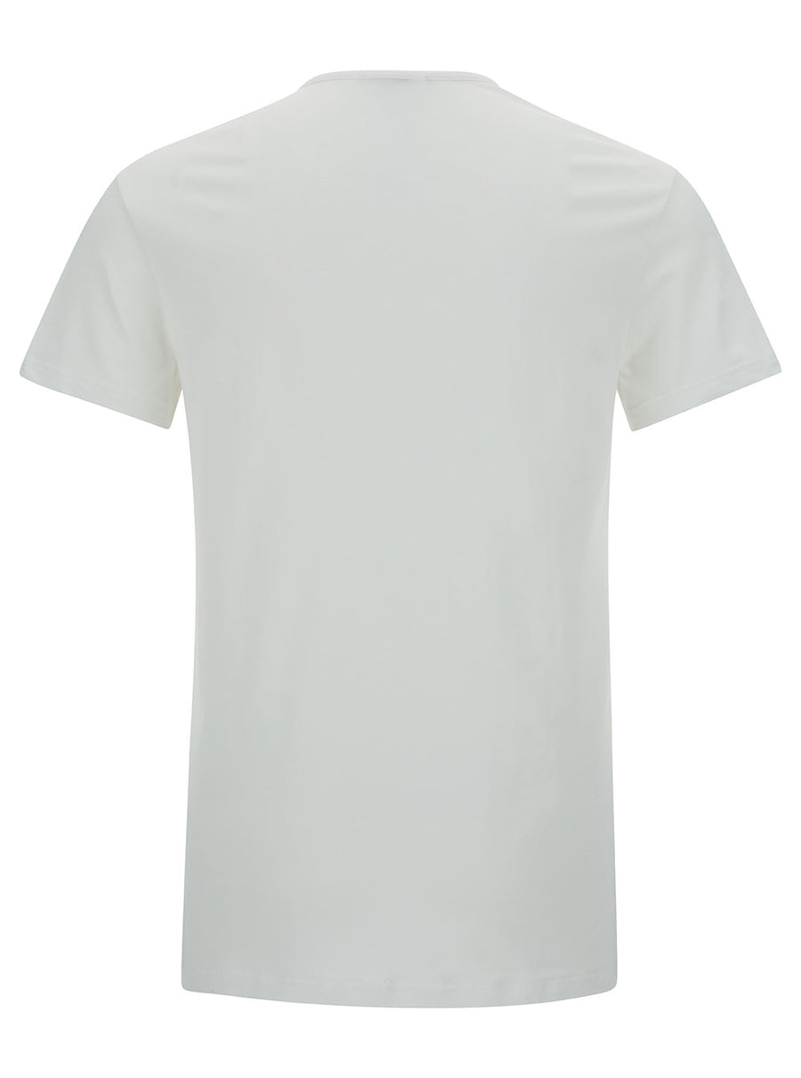 Crew Neck T-Shirt Medusa Print White Cotton T-shirts