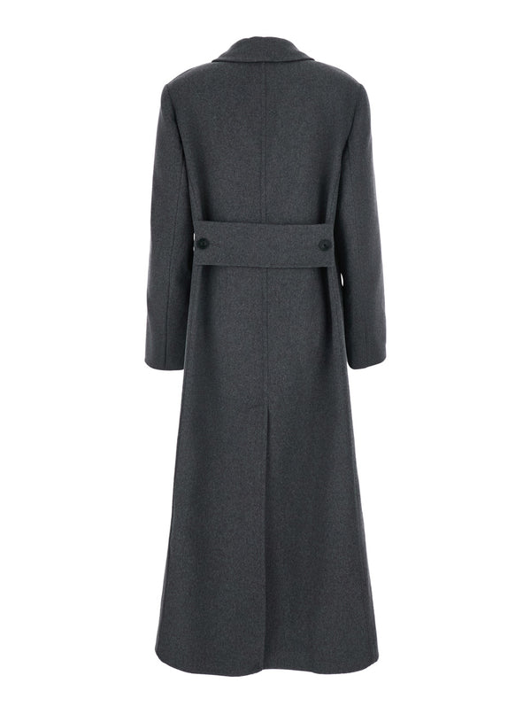 Overcoat Double-Faced Grey Wool-Cashmere Coat