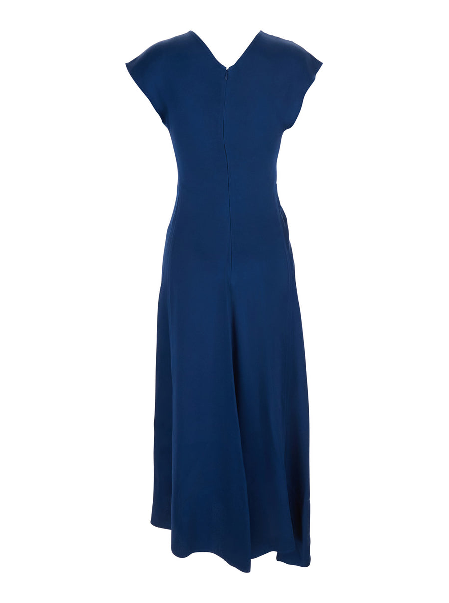 Long Dress Aria Blue Acetate