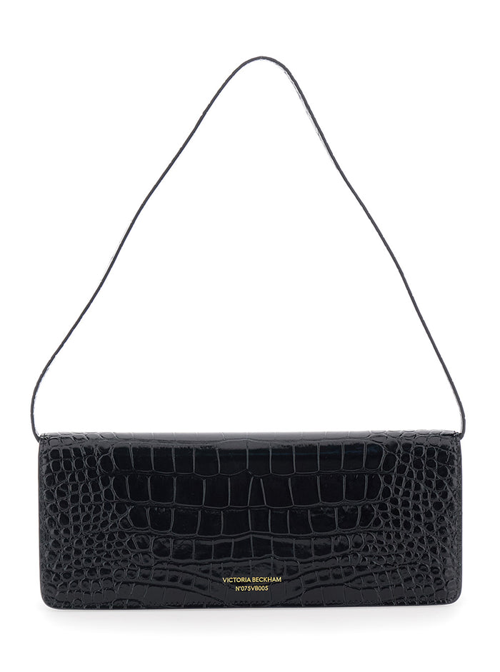 Dorian East-West Clutch With Calf Leather And Black For Women Shoulder Bags